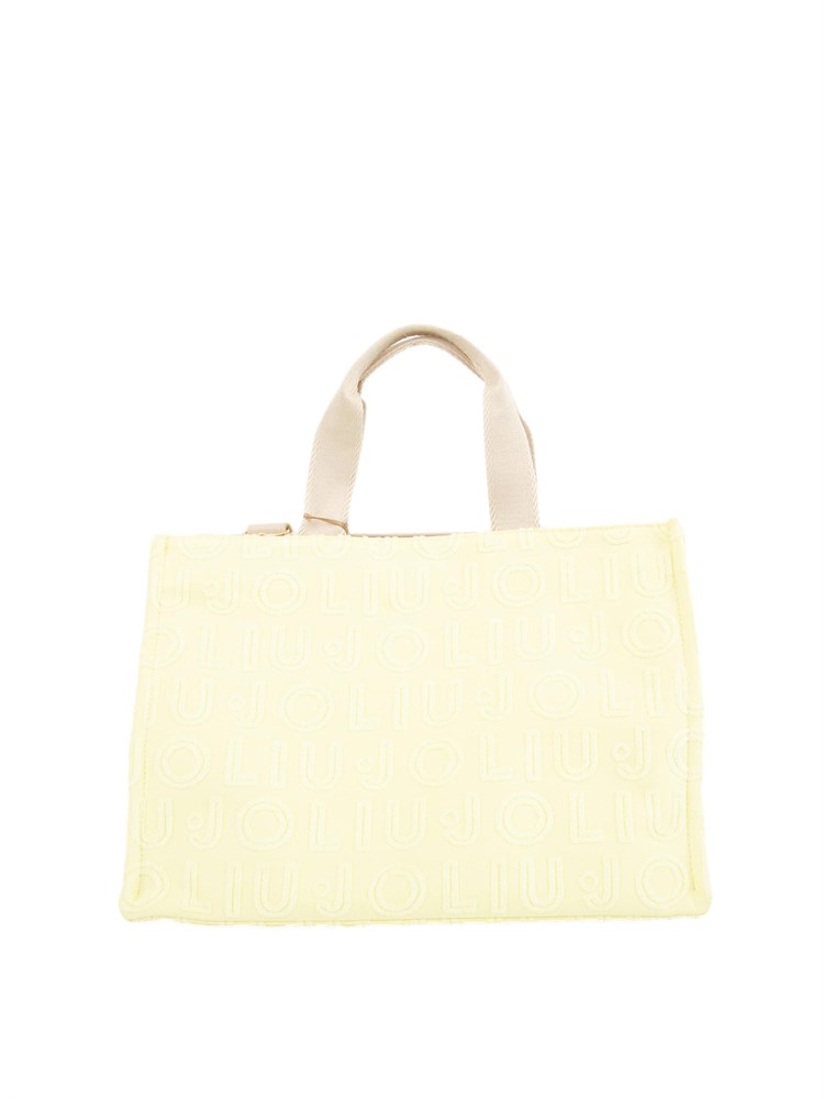 Borsa tote grande jacquard Liu Jo in cotone giallo