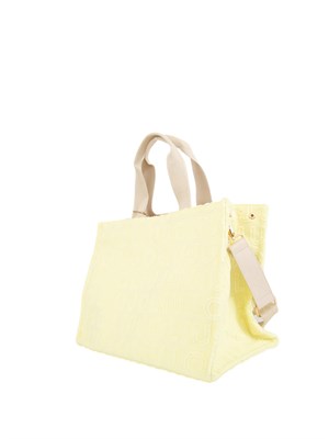 Borsa tote grande jacquard Liu Jo in cotone giallo in DONNA