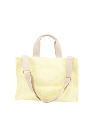 Borsa tote grande jacquard Liu Jo in cotone giallo in DONNA