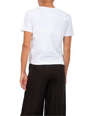 TWIN-SET T-shirt Twinset in cotone bianco con ricamo logo Oval T in DONNA