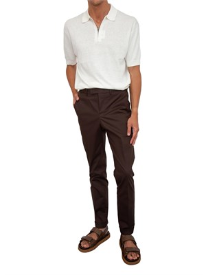 Polo Armani Exchange bianco in misto lino con zip in UOMO