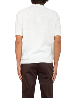 Polo Armani Exchange bianco in misto lino con zip in UOMO