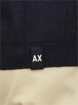 T-shirt in maglia Armani Exchange in misto lino blu in UOMO
