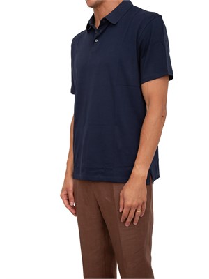 Polo uomo Calvin Klein in cotone interlock blu in UOMO