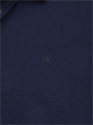 Polo uomo Calvin Klein in cotone interlock blu in UOMO