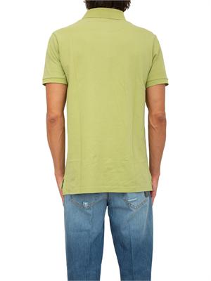 Polo verde Etro in cotone con dettaglio stampa floreale sul collo in UOMO