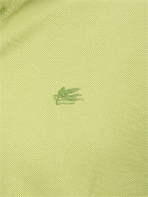 Polo verde Etro in cotone con dettaglio stampa floreale sul collo in UOMO