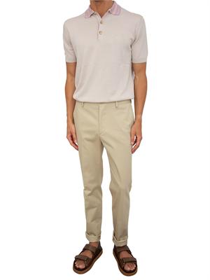 Polo Etro beige in cotone con pegaso in UOMO