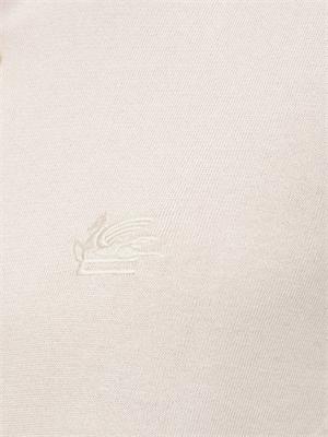 Polo Etro beige in cotone con pegaso in UOMO