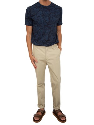 T-shirt Etro blu in cotone paisley maxi fiori in UOMO