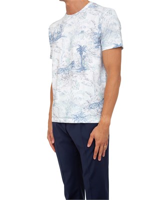 T-shirt Etro bianco in cotone paisley maxi fiori in UOMO