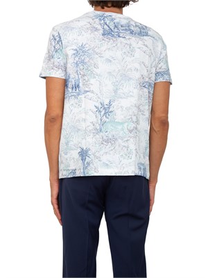 T-shirt Etro bianco in cotone paisley maxi fiori in UOMO