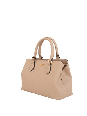 TWIN-SET Mini borsa a mano TWINSET in similpelle effetto saffiano beige in DONNA