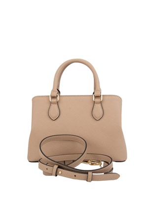 TWIN-SET Mini borsa a mano TWINSET in similpelle effetto saffiano beige in DONNA