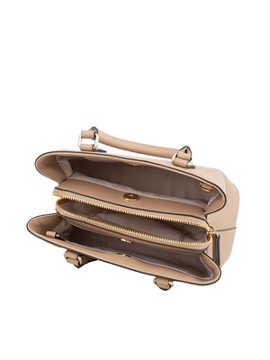 TWIN-SET Mini borsa a mano TWINSET in similpelle effetto saffiano beige in DONNA