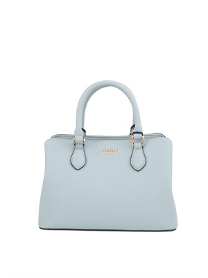 TWIN-SET Mini borsa a mano TWINSET in similpelle effetto saffiano azzurro in DONNA