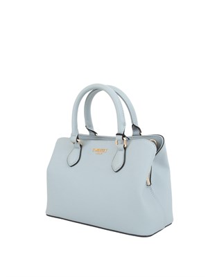 TWIN-SET Mini borsa a mano TWINSET in similpelle effetto saffiano azzurro in DONNA