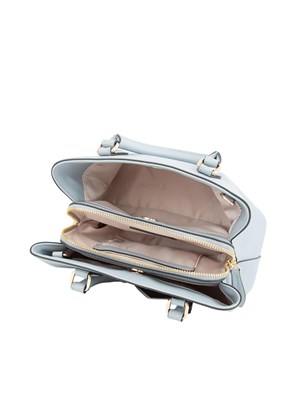 TWIN-SET Mini borsa a mano TWINSET in similpelle effetto saffiano azzurro in DONNA
