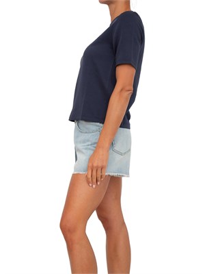 TWIN-SET T-shirt blu Twinset in cotone fermo in DONNA