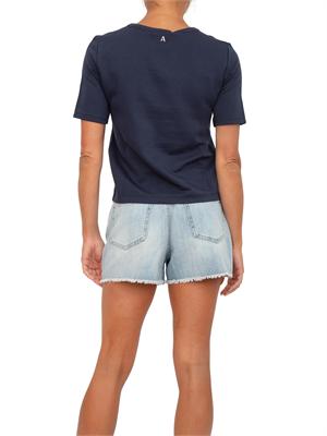 TWIN-SET T-shirt blu Twinset in cotone fermo in DONNA