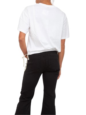 TWIN-SET T-shirt bianca Twinset Actitude con stampa cuore e fiore applicato in DONNA