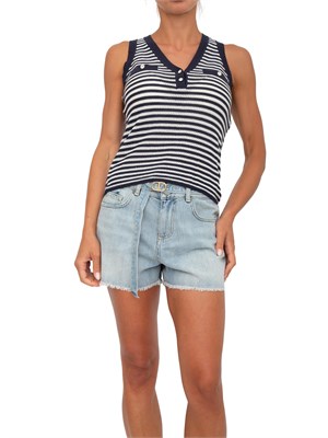 TWIN-SET Top in maglia Twinset Actitude a righe lurex in DONNA