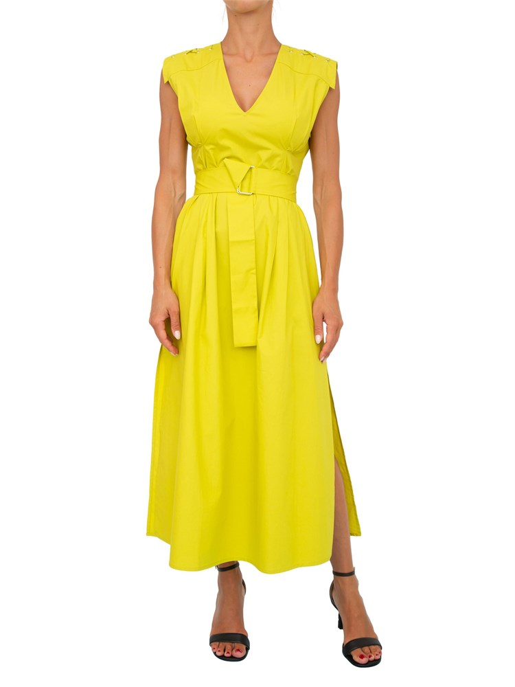 TWIN-SET Abito lungo Twinset Actitude in popeline verde lime