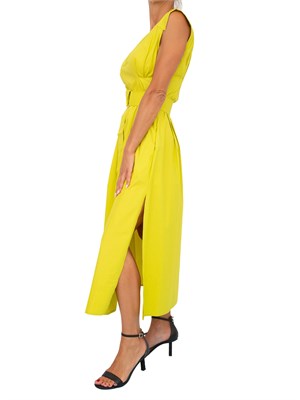 TWIN-SET Abito lungo Twinset Actitude in popeline verde lime in DONNA