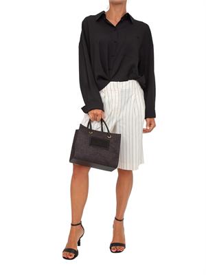 TWIN-SET Bermuda Twinset in cotone bianco panna gessato in DONNA