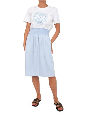TWIN-SET Gonna longuette Twinset Actitude in chambray celeste in DONNA