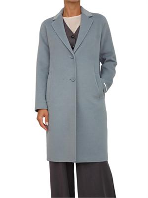 Cappotto Emme Marella in tessuto double azzurro dalla mano morbida in DONNA