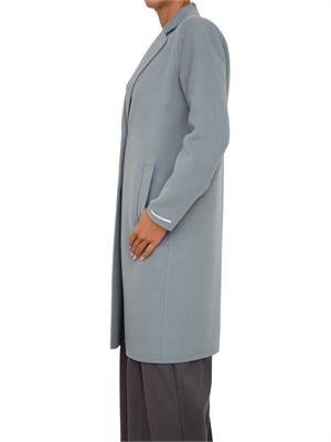 Cappotto Emme Marella in tessuto double azzurro dalla mano morbida in DONNA