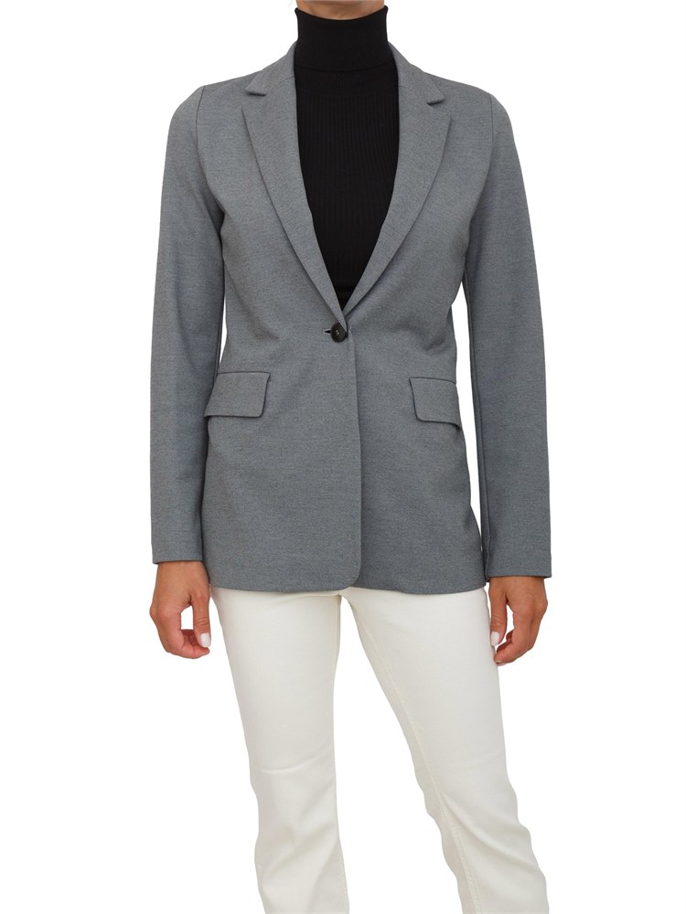 Giacca monopetto Emme Marella in tessuto stretch grigio