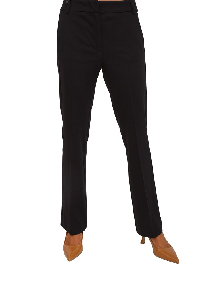 Pantaloni flare Emme Marella in crêpe tecnico nero