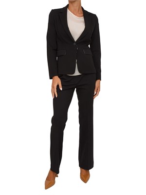 Pantaloni flare Emme Marella in crêpe tecnico nero in DONNA