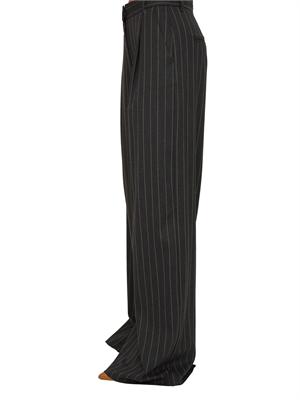 Pantaloni gessati Emme marella in tessuto grigio antracite a righe in DONNA
