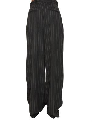 Pantaloni gessati Emme marella in tessuto grigio antracite a righe in DONNA
