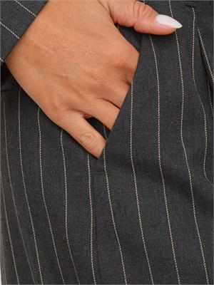 Pantaloni gessati Emme marella in tessuto grigio antracite a righe in DONNA