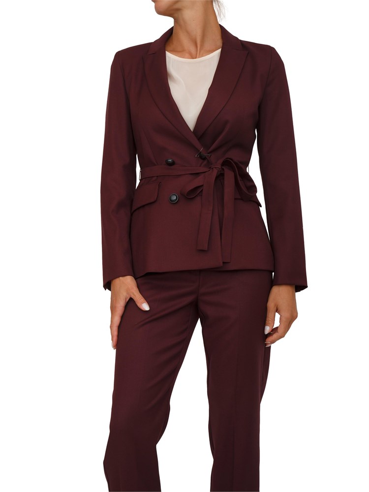 Giacca doppiopetto Emme Marella in flanella bordeaux