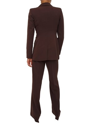 Completo giacca pantalone Emme Marella in tessuto stretch marrone in DONNA