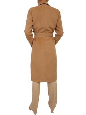 Cappotto Emme Marella in lana cammello con cintura in vita in DONNA