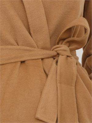 Cappotto Emme Marella in lana cammello con cintura in vita in DONNA
