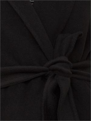 Cappotto Emme Marella in lana nera con cintura in vita in DONNA