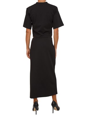 Completo top+gonna Emme Marella in jersey interlock stretch nero in DONNA