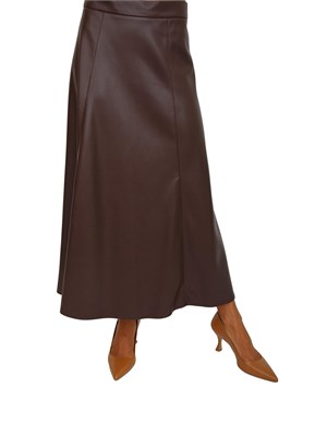 Gonna midi Emme Marella in ecopelle marrone in DONNA