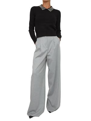 Pantaloni gessati Emme marella in tessuto grigio chiaro in DONNA