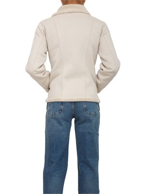 Giaccone Emme Marella in montone ecologico bianco panna in DONNA