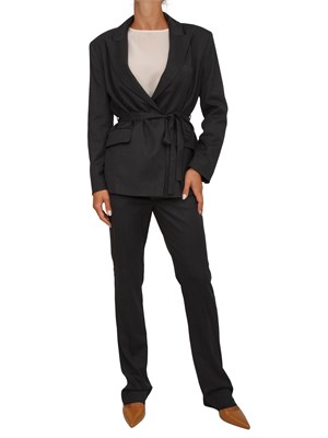 Pantaloni Emme Marella in misto lana stretch grigio antracite in DONNA