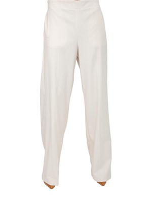 Pantaloni Emme Marella in viscosa bianco panna in DONNA