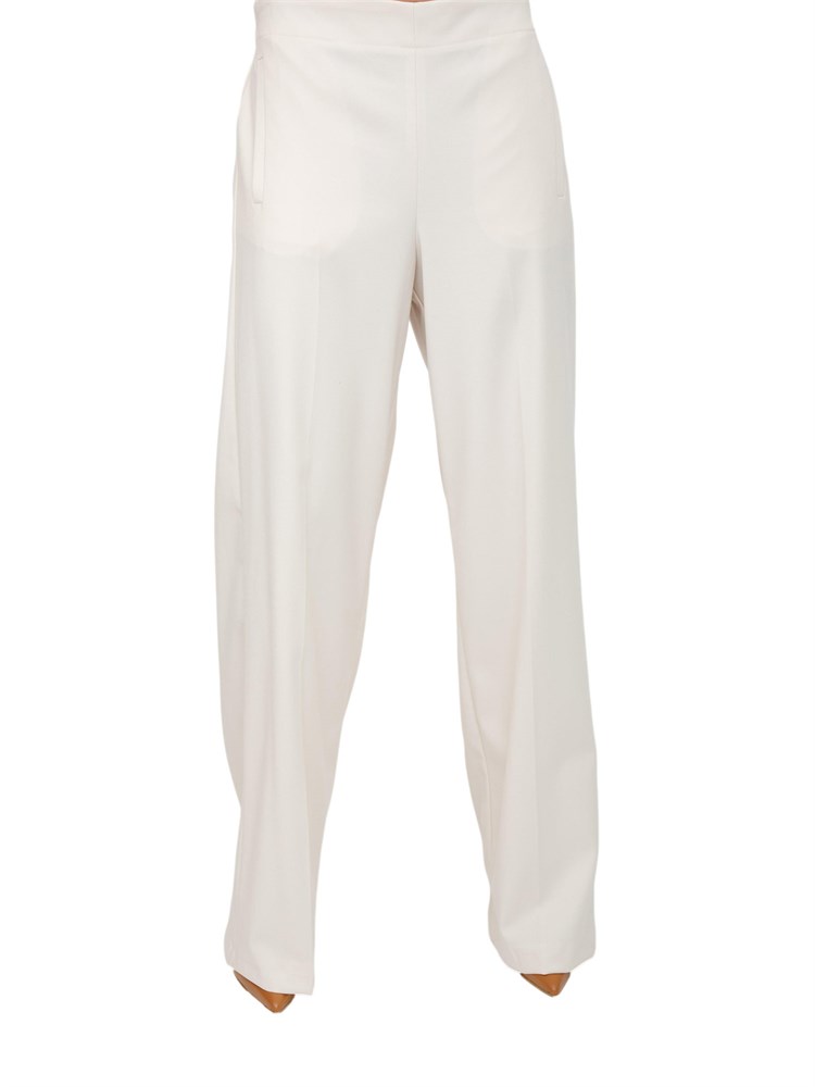 Pantaloni Emme Marella in viscosa bianco panna